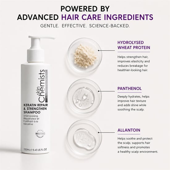 skinChemists Keratineherstellende en -versterkende shampoo 250 ml - Image 2