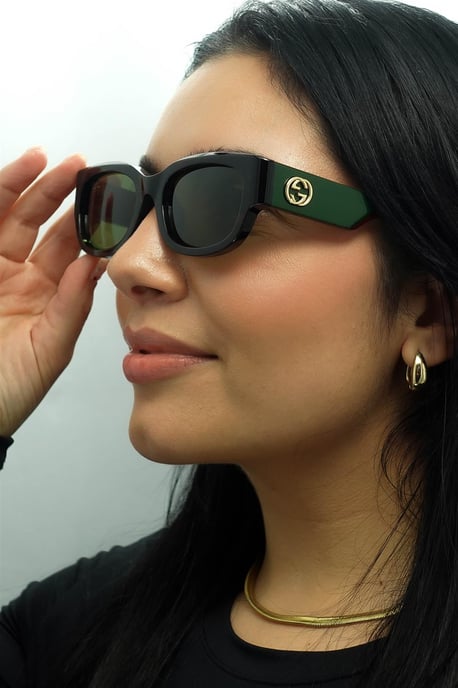 Gucci Vierkant Dames Havana met Groen en Rood Groen GG1667SK - Image 6