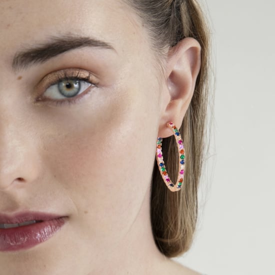 Luxenter Sterling zilveren 925 oorbellen met Multicolour Zirkonia afgewerkt in 18K roségoud - Vyamba - Image 4