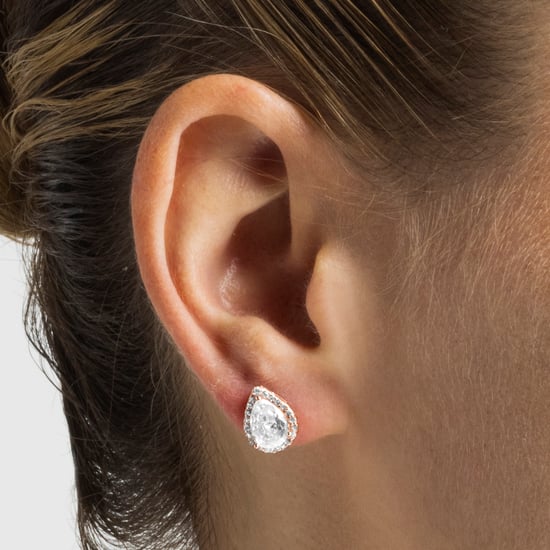 Luxenter oorbellen, 925 sterling zilveren theli en glanzende zirkonia met 18K roségoud vergulde afwerking - Image 3