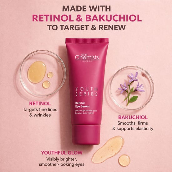 skinChemists Retinol & Bakuchiol Anti-Aging Oogserum 15ml - Image 5