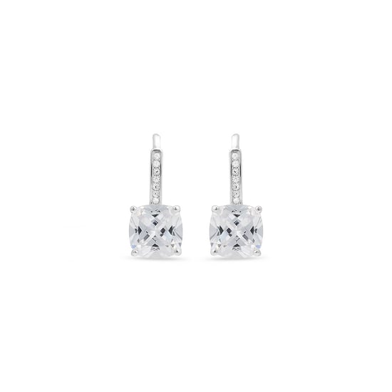 Luxenter oorbellen, 925 sterling zilveren mathzi en gerhodineerde glanzende zirkonia afwerking - Image 1