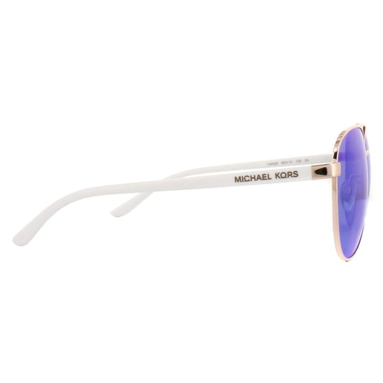 Michael Kors Aviator Womens Rose Gold White Blue Mirror Zonnebril - Image 4