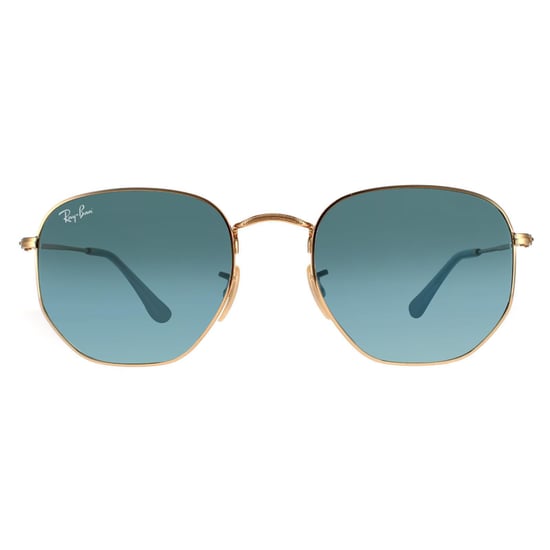 Ray-Ban Square Unisex Gouden Blauwe Grijs Verloop Zonnebril - Image 1