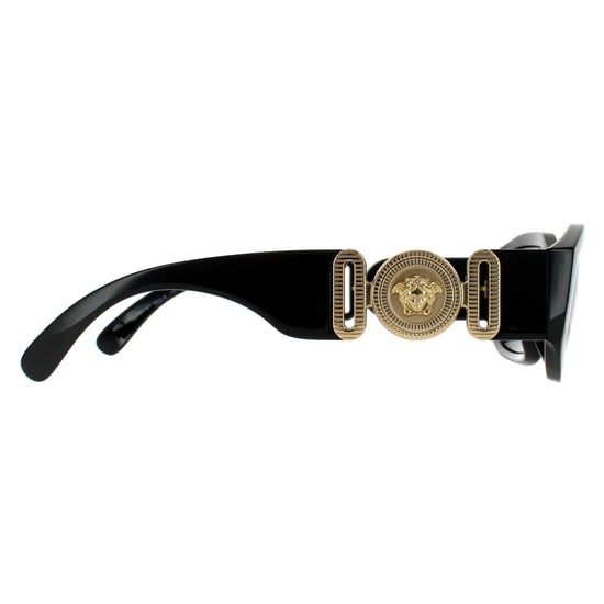 Versace Rechte Unisex Zwarte Donkergrijze Zonnebril - Image 4