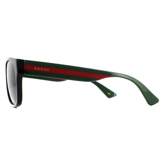 Gucci rechthoekheren Zwart groen rood grijze zonnebril - Image 3