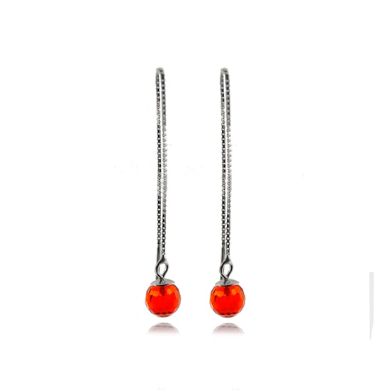 Luxenter oorbellen, 925 sterling zilver en oranje hydrothermale kwarts, gerhodineerd yedia - Image 1