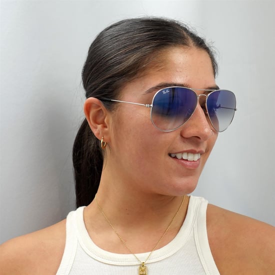 Ray-Ban Aviator Mens Silver Gradient Light Blue Zonnebril - Image 4