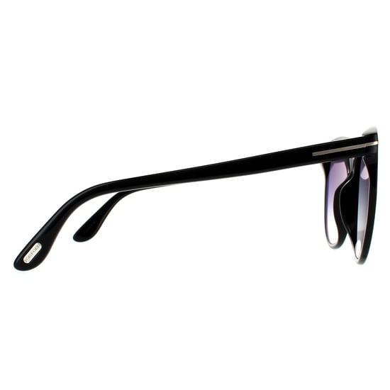Tom Ford Ronde Dames Glanzende Zwarte Rook Grijze Gradient Zonnebril - Image 4