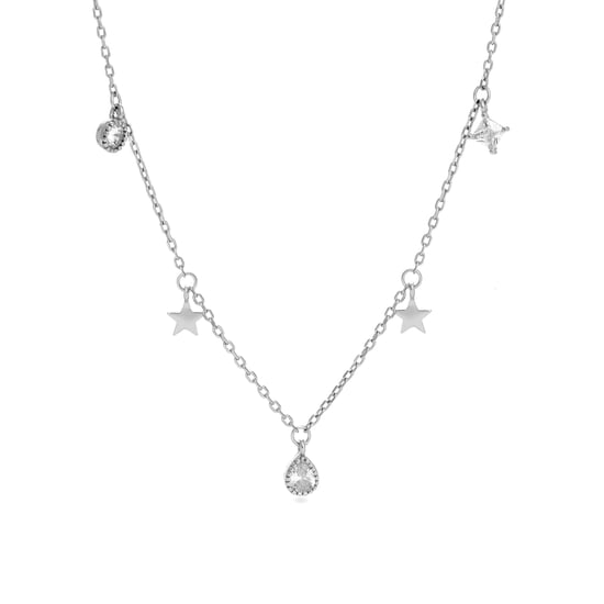 Luxenter Sterling zilveren 925 ketting met gerhodineerde briljant zirkonia - Ster - Image 1