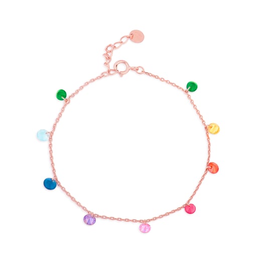 Luxenter, Rolcon armband in 925 sterling zilver en veelkleurige zirkonia met 18K roségoud vergulde afwerking - Image 3