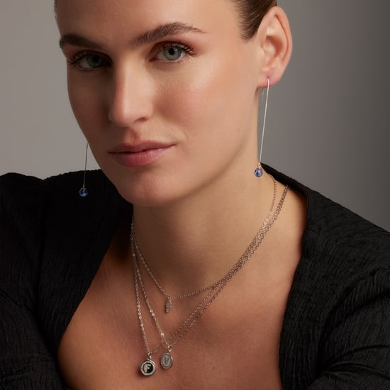Luxenter, 925 sterling zilver en gerhodineerd aquamarijn blauwe hydrothermale kwarts oorbellen - Image 2