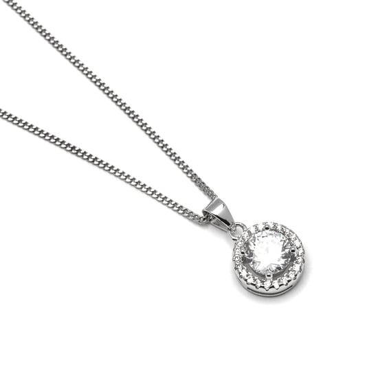 Luxeketting, 925 sterling zilver, speelse edelstenen en glanzende zirkonia met gerhodineerde afwerking - Image 5