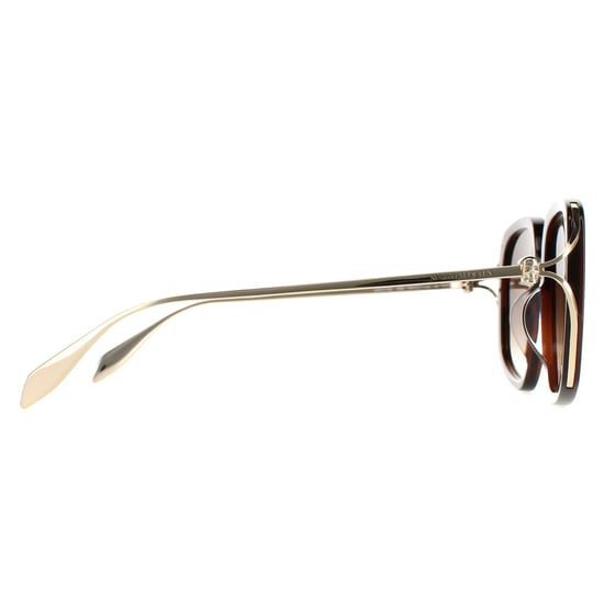Alexander McQueen Square Dames Bruin Gold Bruin Gradient AM0374S - Image 4