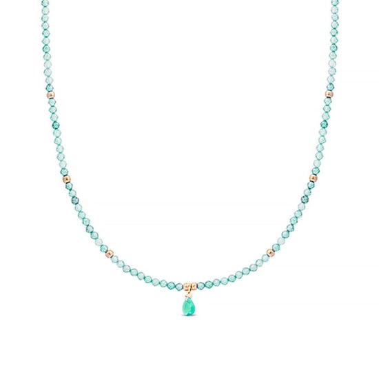 Luxeketting, metaallegering athat en amazoniet 18K vergulde afwerking - Image 1