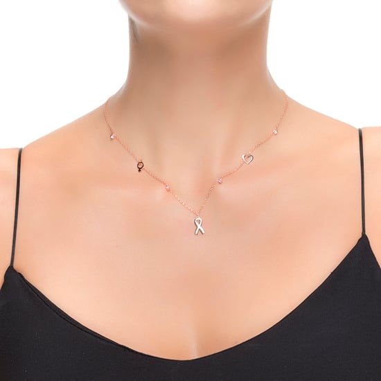 Luxenter, 925 sterling zilver en roze toermalijn gerhodineerde zirkonia ketting - Image 2