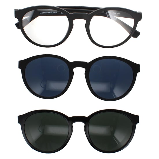 Emporio Armani zonnebril EA4152 58011W MATTE BLACK Clear met Sun Clip-ons - Image 5