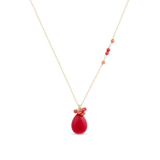 Luxeketting, adak metaallegering en koraal 18K vergulde afwerking - Image 1