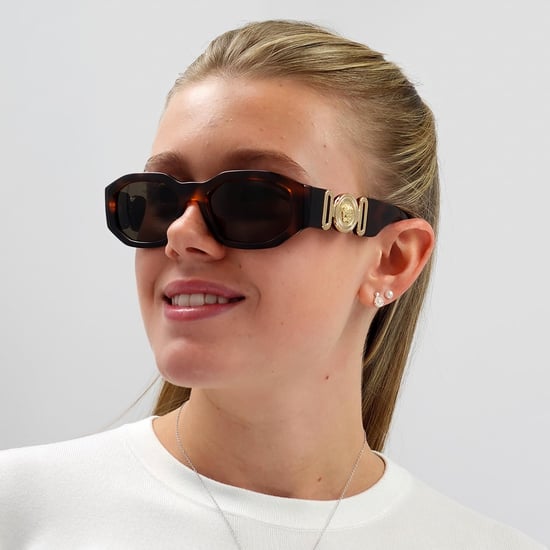 Versace rechthoek unisex havana donkerbruine VE4361 zonnebril - Image 6