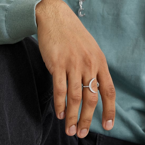 Luxenter Meral ring, met glanzende zirkonia, gerhodineerd - Image 3