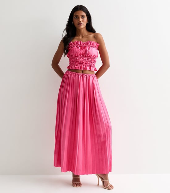 Roze geplooide maxirok - Image 1