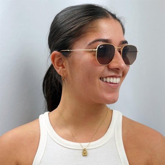 Ray-Ban Vierkant unisex gepolijst goud bruin gradiënt zeshoekige rb3548n - Image 5