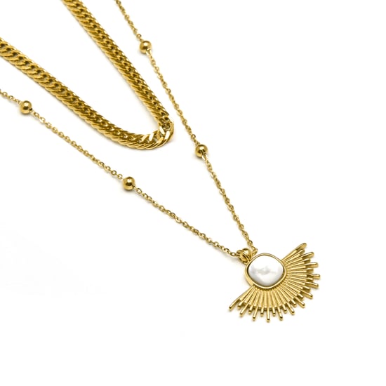 Luxenter collier met wit parelmoer 18K gouden afwerking - Sycu - Image 3
