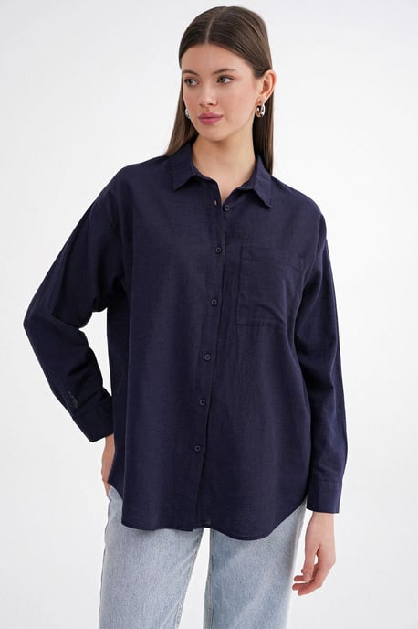 Oversized Linnenmix Shirt - Image 5