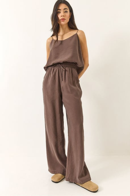 Mouwloze Camisole en Wijde Pantalon Coördinaten Set - Image 4
