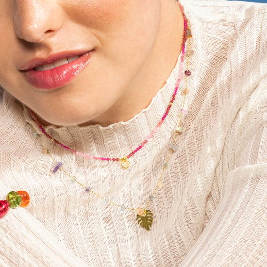 Luxenter Sterling Zilver 925 en Rose Kristal ketting afgewerkt met 18k geel goud - Hart - Image 3