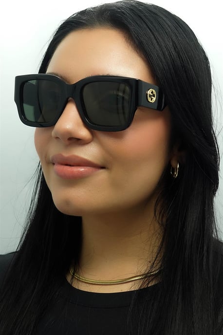 Gucci Vierkant Vrouwen Zwart met Havana Grijs GG1663S - Image 6