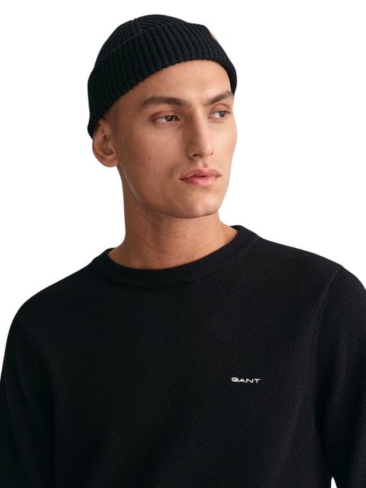 GANT Mens Cotton Pique Crew Neck Jumper - Image 5