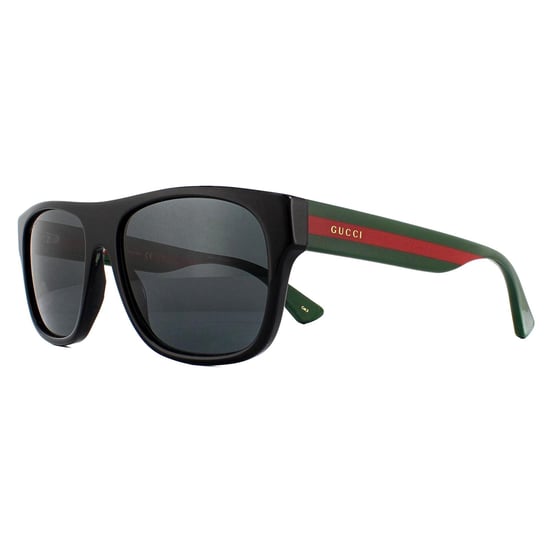 Gucci rechthoekheren Zwart groen rood grijze zonnebril - Image 2