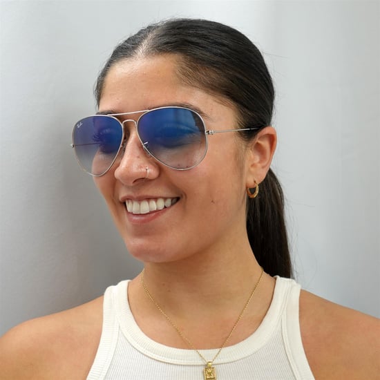 Ray-Ban Aviator Mens Silver Gradient Light Blue Zonnebril - Image 5