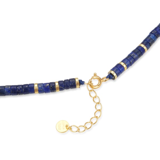 Luxenter Sterling Zilver 925 collier met Natuurlijke Lapislazuli in 18K geel goud - Ihun - Image 6