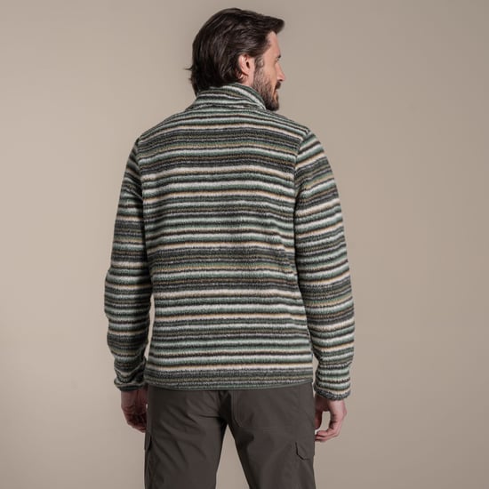 Craghoppers Heren Tatton II Contrast Gestreept Fleece Top (Bosgroen) - Image 3