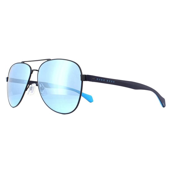 Hugo Boss Aviator Mens matblauwe spiegel zonnebril - Image 2