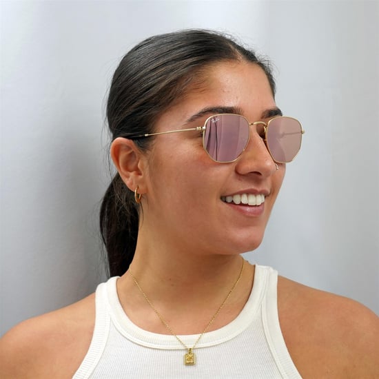 Ray-Ban Vierkant Unisex Goud Koperen Flash Spiegel RB3548N Zeshoekig - Image 6