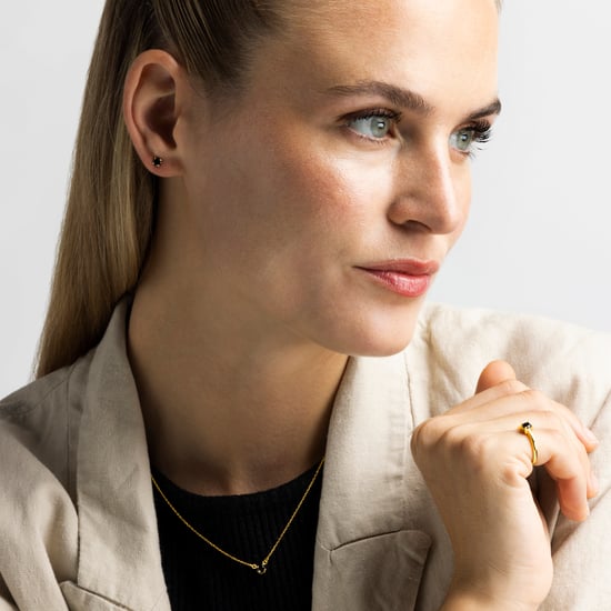 Luxenter oorbellen, 925 sterling zilveren otieno en 18K vergulde onyx-zirkonia afwerking - Image 2