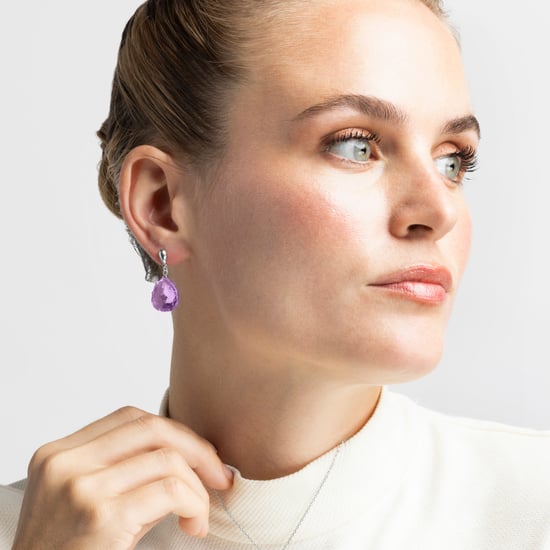 Luxenter oorbellen, 925 sterling zilver en gerhodineerd morganiet zirkonia zoqoyi - Image 4