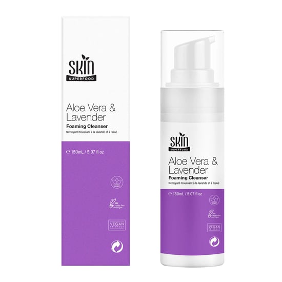 Skin Superfood Geavanceerde schuimende reiniger met aloë vera en lavendel tegen veroudering 150 ml - Image 1