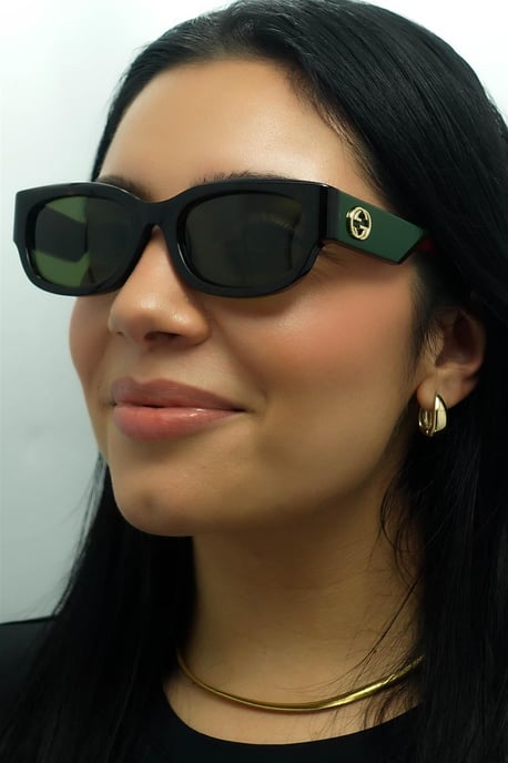 Gucci Vierkant Dames Havana met Groen en Rood Groen GG1667SK - Image 5