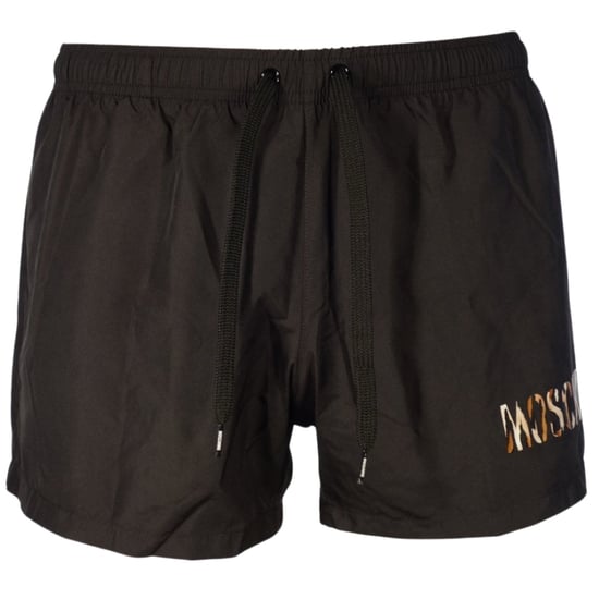 Moschino kleine zwarte korte zwemshort met luipaardprint - Image 1