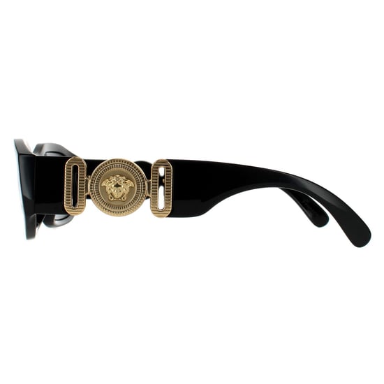 Versace Rechte Unisex Zwarte Donkergrijze Zonnebril - Image 3