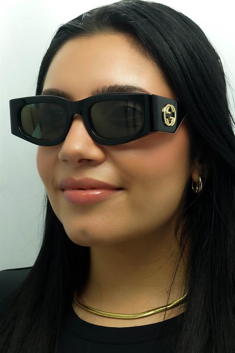 Gucci Rechthoek Dames Zwart met Ivoor Grijs GG1664S - Image 6