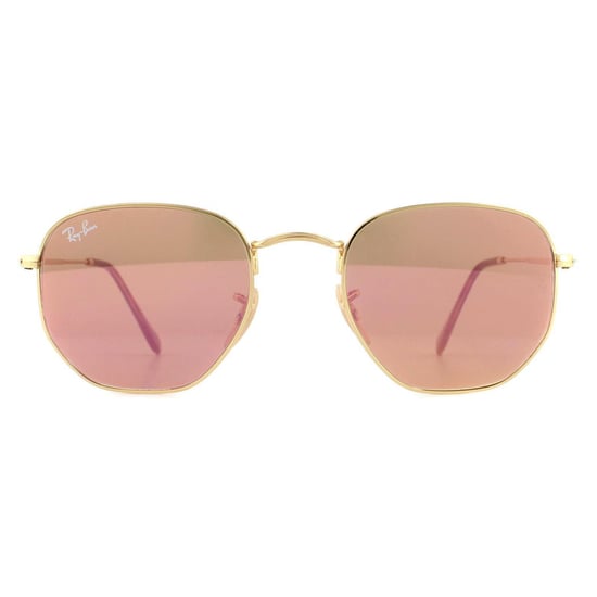 Ray-Ban Vierkant Unisex Goud Koperen Flash Spiegel RB3548N Zeshoekig - Image 1