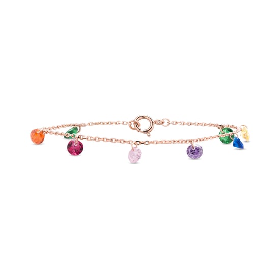 Luxenter, Rolcon armband in 925 sterling zilver en veelkleurige zirkonia met 18K roségoud vergulde afwerking - Image 1
