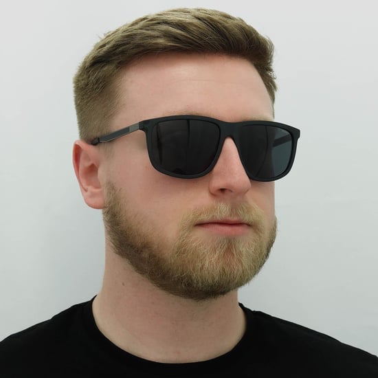 Hugo by Hugo Boss Rechte Hoek Mannen Matte Zwarte Grijze Zonnebril - Image 5
