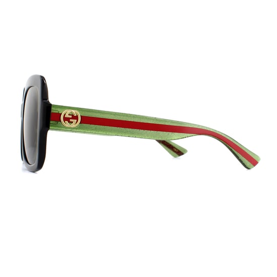 Gucci zonnebril GG0036SN Zwart groene glitter en roodgroen - Image 3