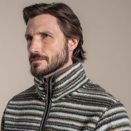 Craghoppers Heren Tatton II Contrast Gestreept Fleece Top (Bosgroen) - Image 6